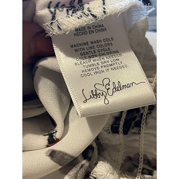 Libby Edelman Novelty Blouse Long Sleeve Elastic Cuff Valentine's Size XL - Picture 10 of 11